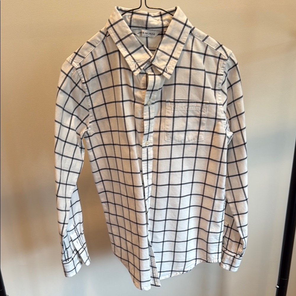 Janie and Jack White and Blue Checkered Shirt